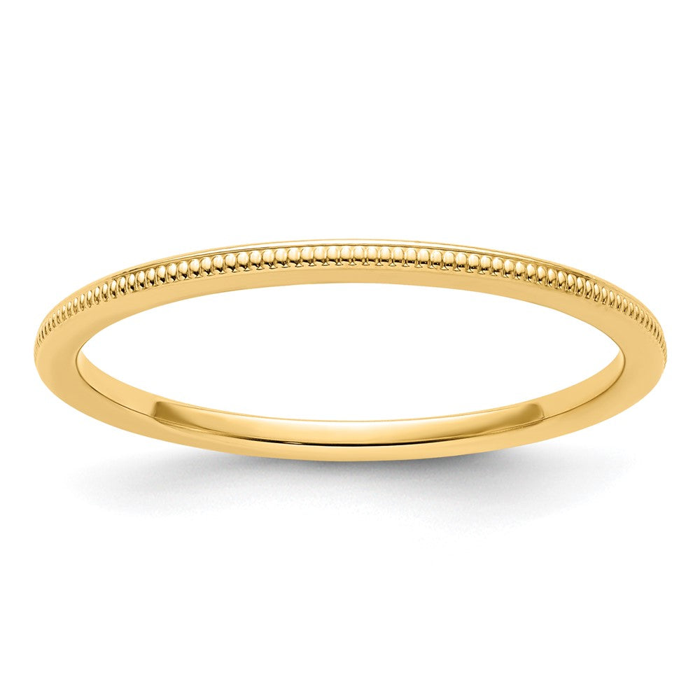 10K Yellow Gold 1.2mm Milgrain Stackable Band Size 7
