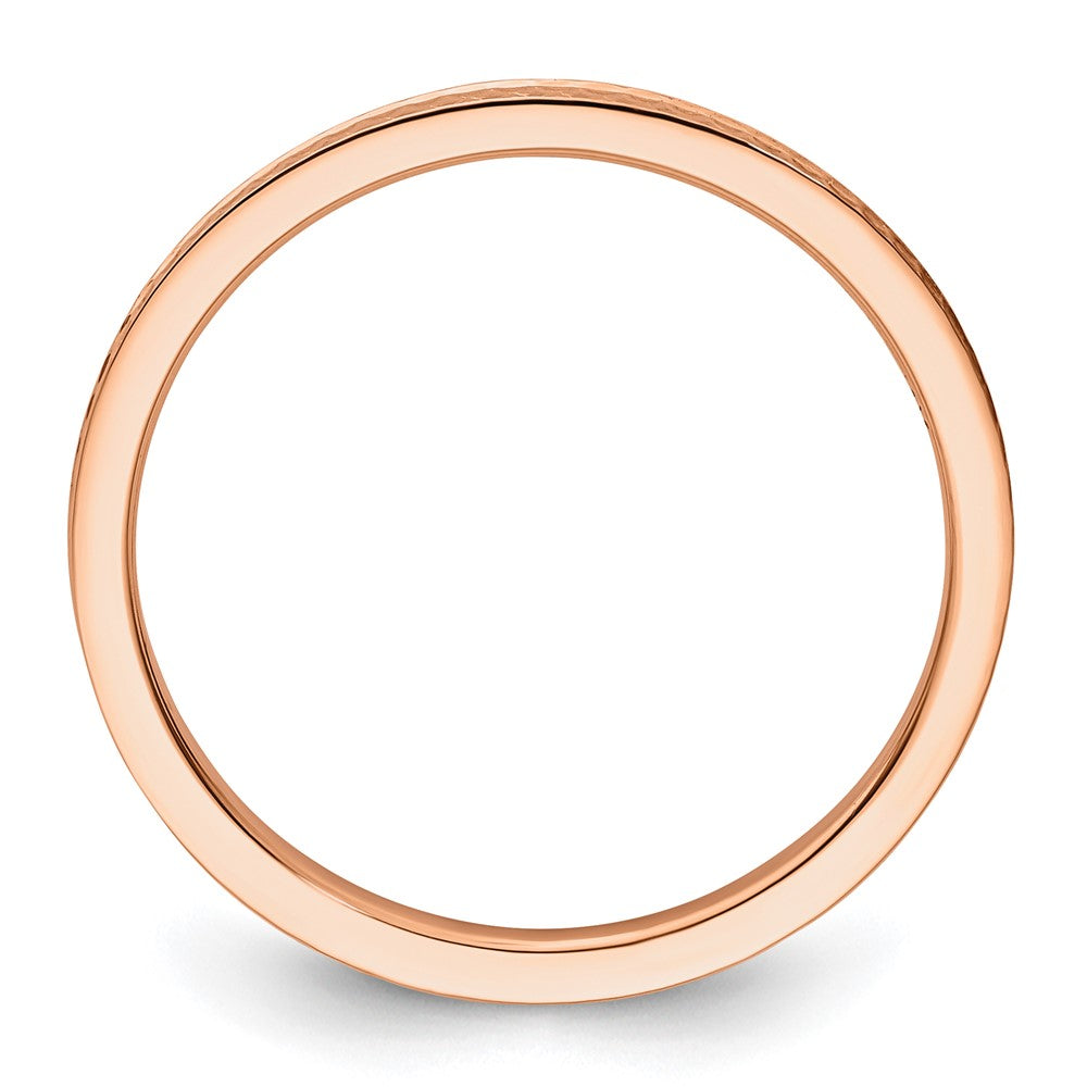 10K Rose Gold 1.2mm Criss-Cross Pattern Stackable Band Size 7