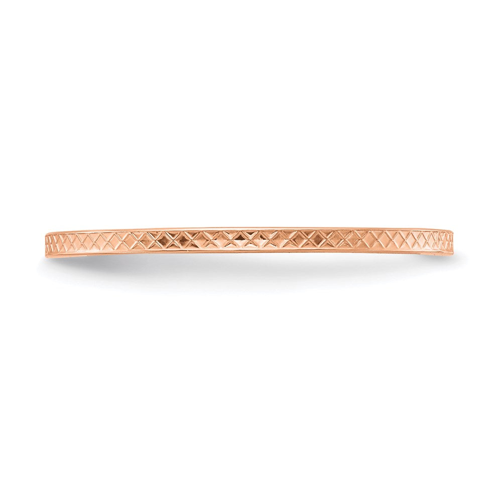 10K Rose Gold 1.2mm Criss-Cross Pattern Stackable Band Size 4.5