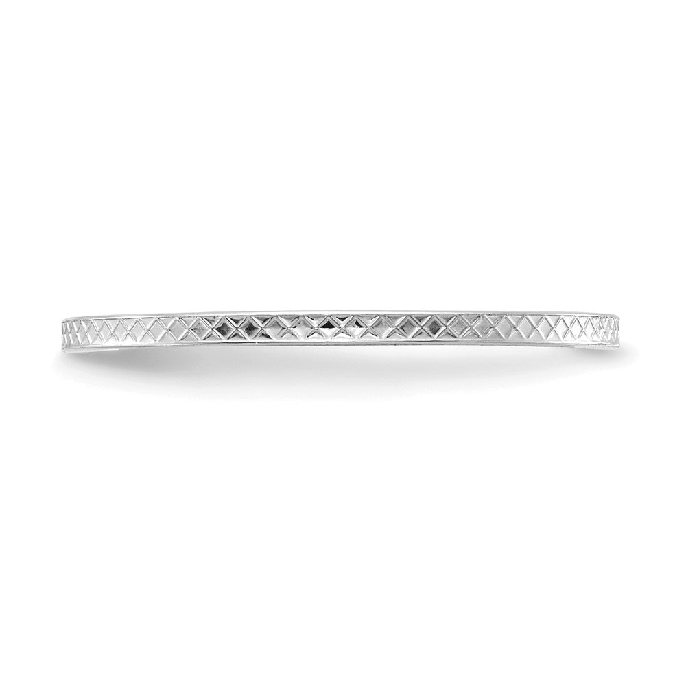 10K White Gold 1.2mm Criss-Cross Pattern Stackable Band Size 4.5