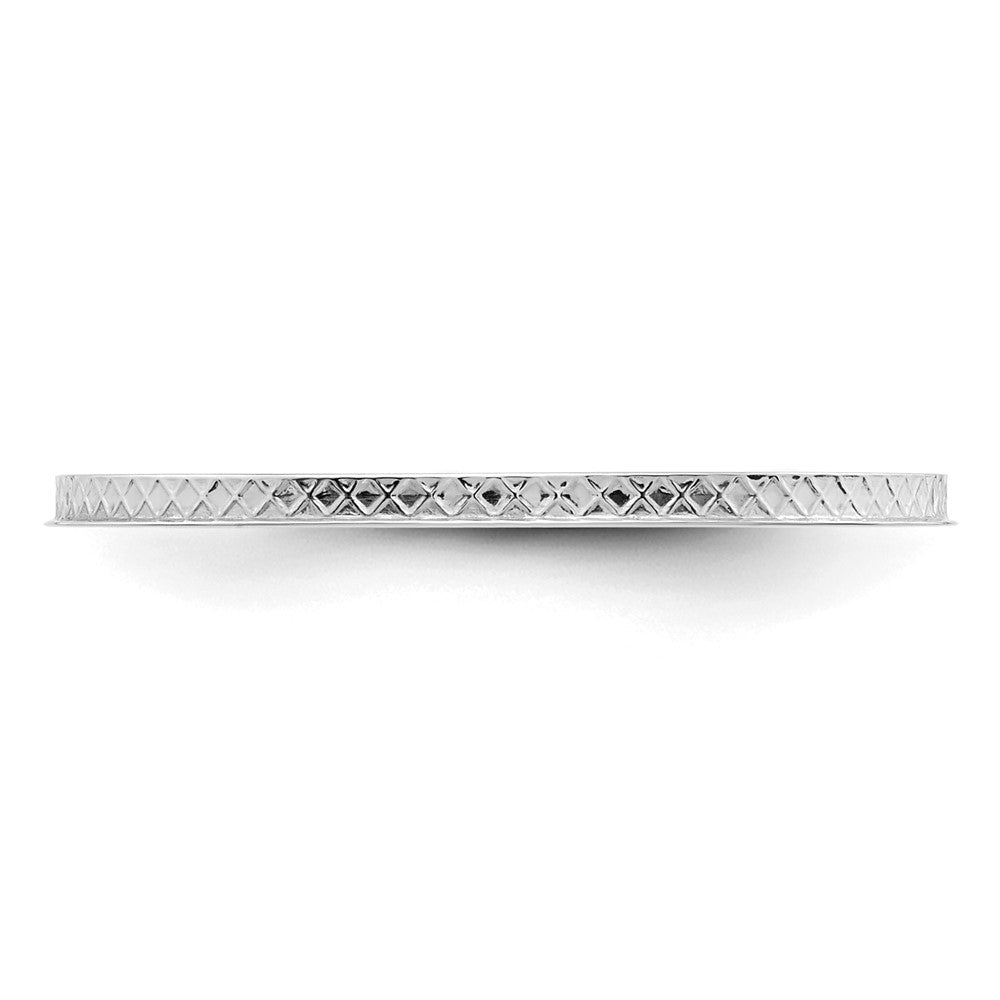 10K White Gold 1.2mm Criss-Cross Pattern Stackable Band Size 7