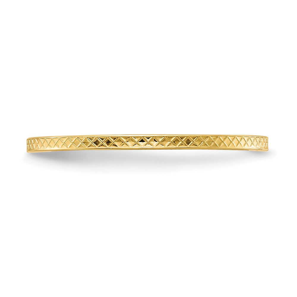 10K Yellow Gold 1.2mm Criss-Cross Pattern Stackable Band Size 10