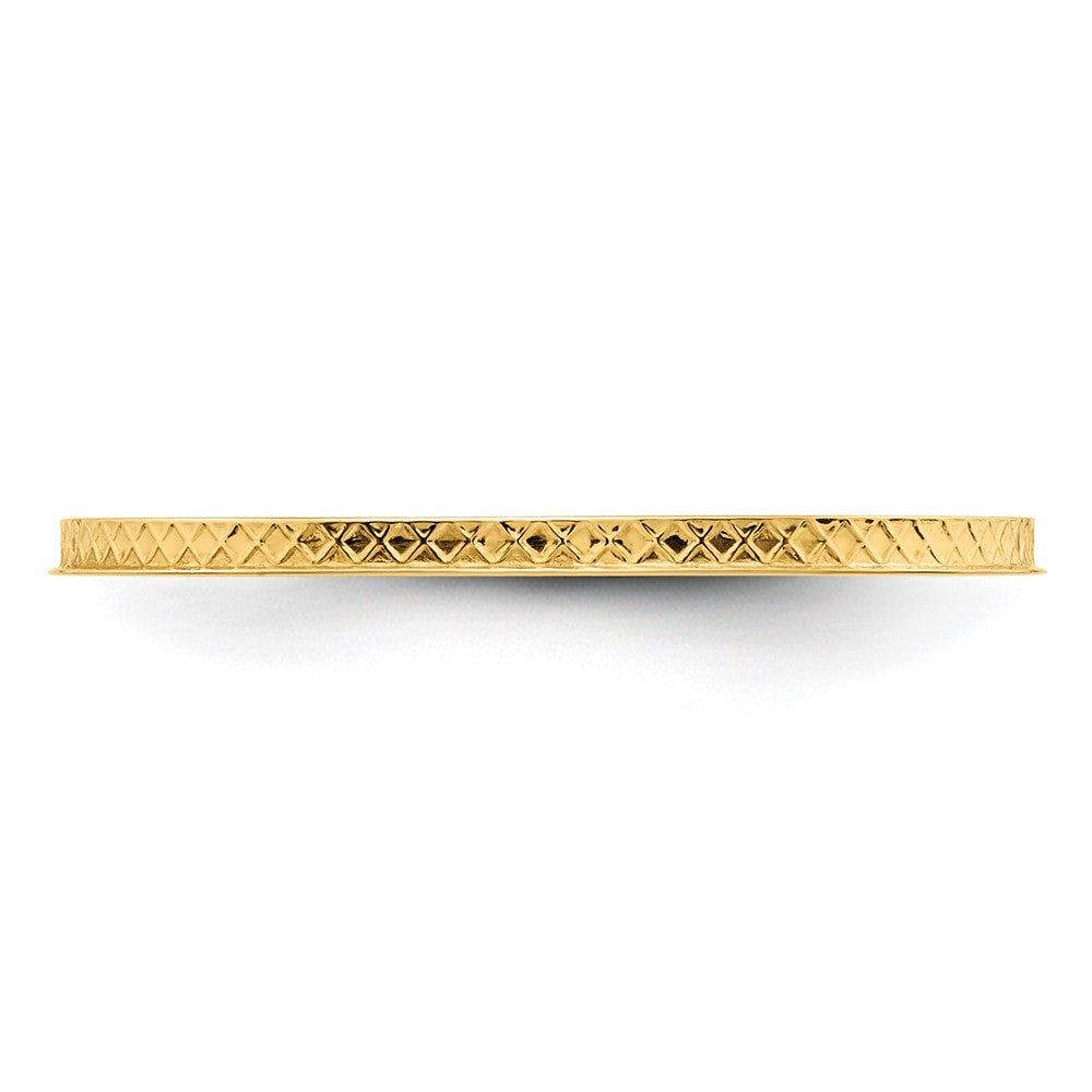 10K Yellow Gold 1.2mm Criss-Cross Pattern Stackable Band Size 8