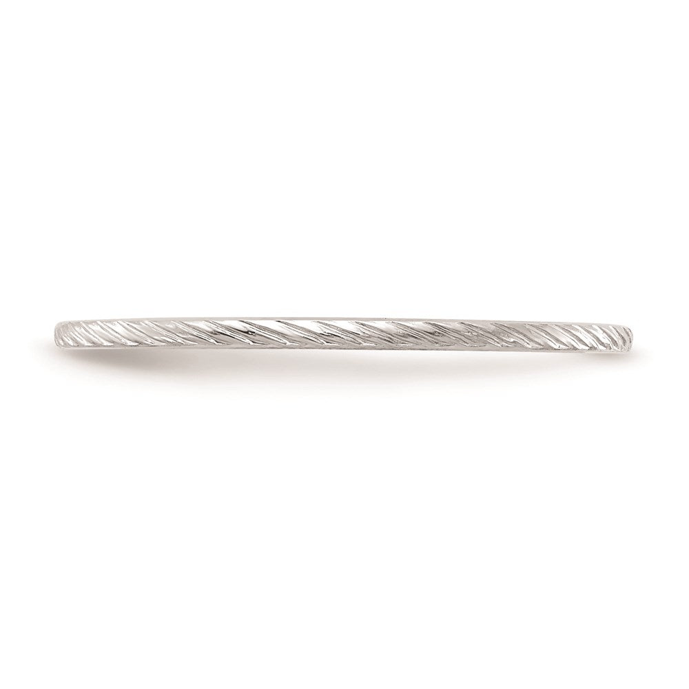 10K White Gold 1.2mm Twisted Wire Pattern Stackable Band Size 6.5