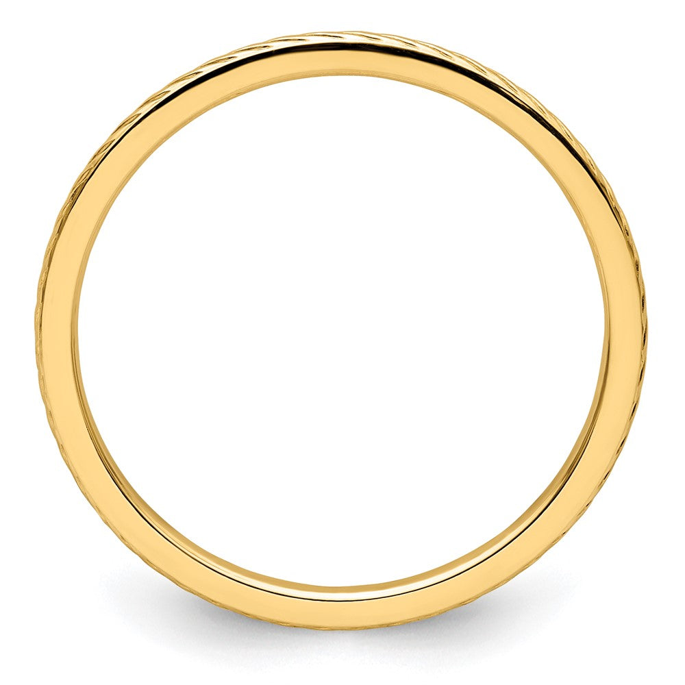10K Yellow Gold 1.2mm Twisted Wire Pattern Stackable Band Size 5.5