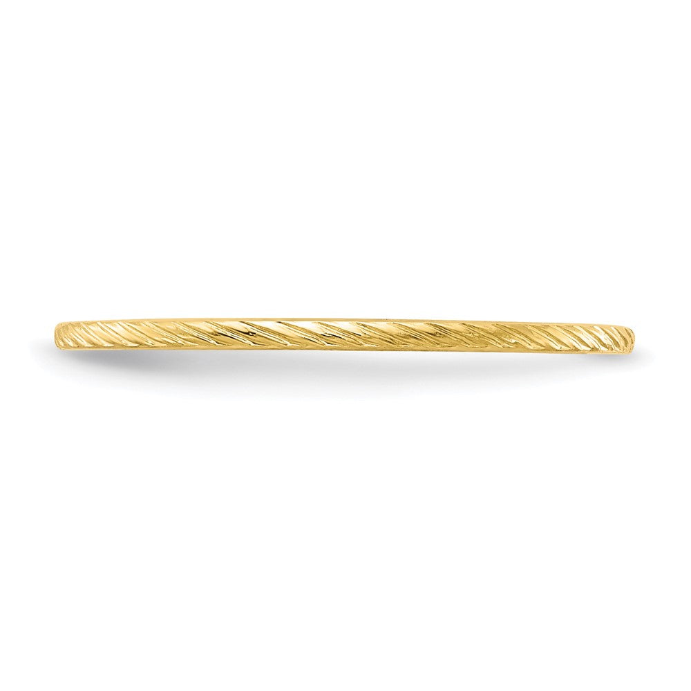 10K Yellow Gold 1.2mm Twisted Wire Pattern Stackable Band Size 7