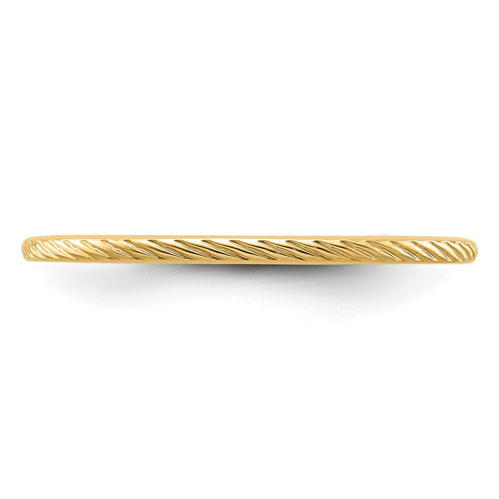 10K Yellow Gold 1.2mm Twisted Wire Pattern Stackable Band Size 7