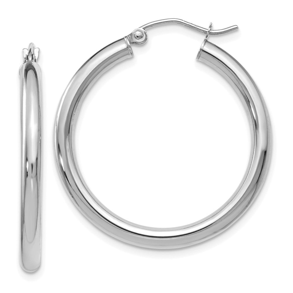 Polished;14K White gold;Hinged post