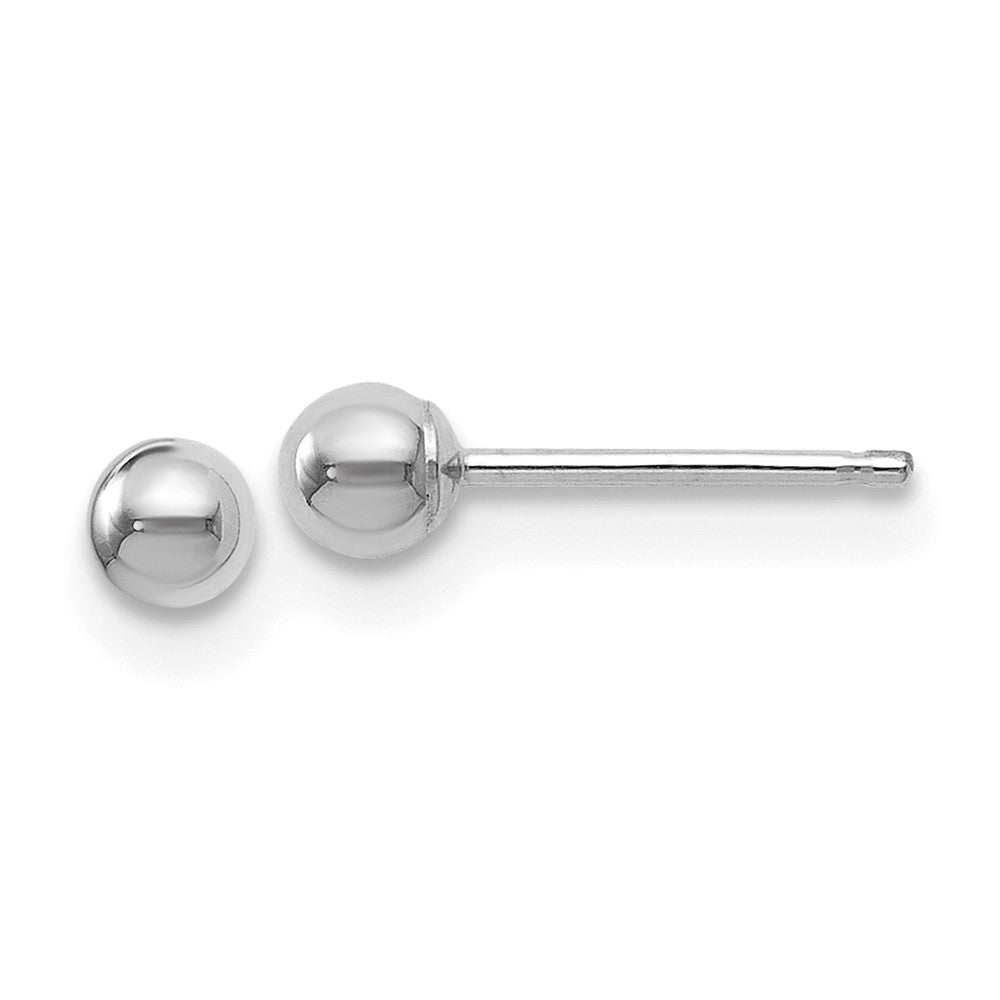 Polished;14K White gold;Post