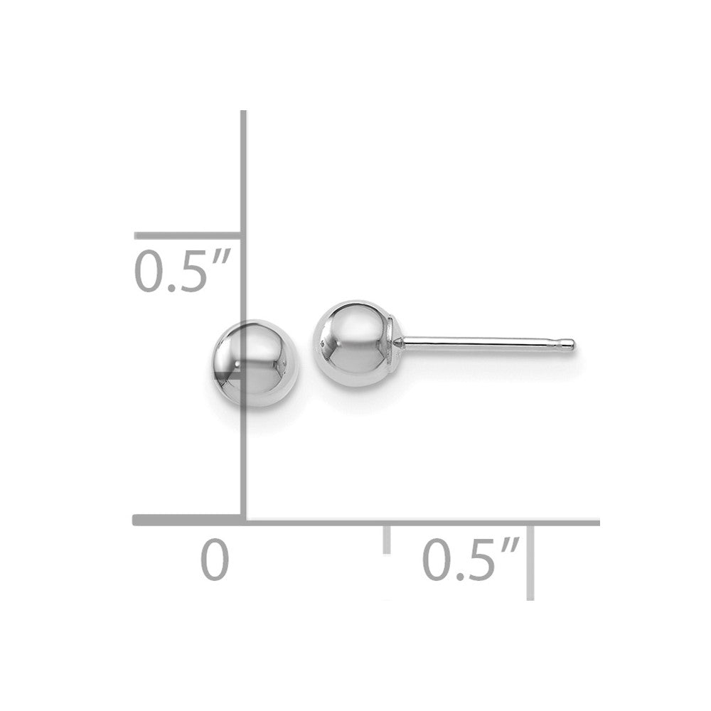 14K White Gold Polished 4mm Ball Post Earrings