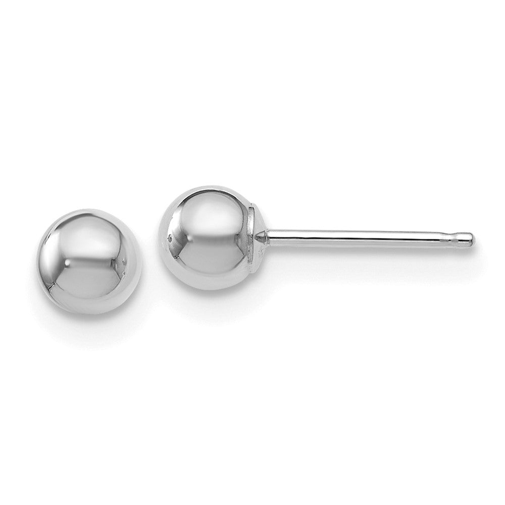 Polished;14K White gold;Post