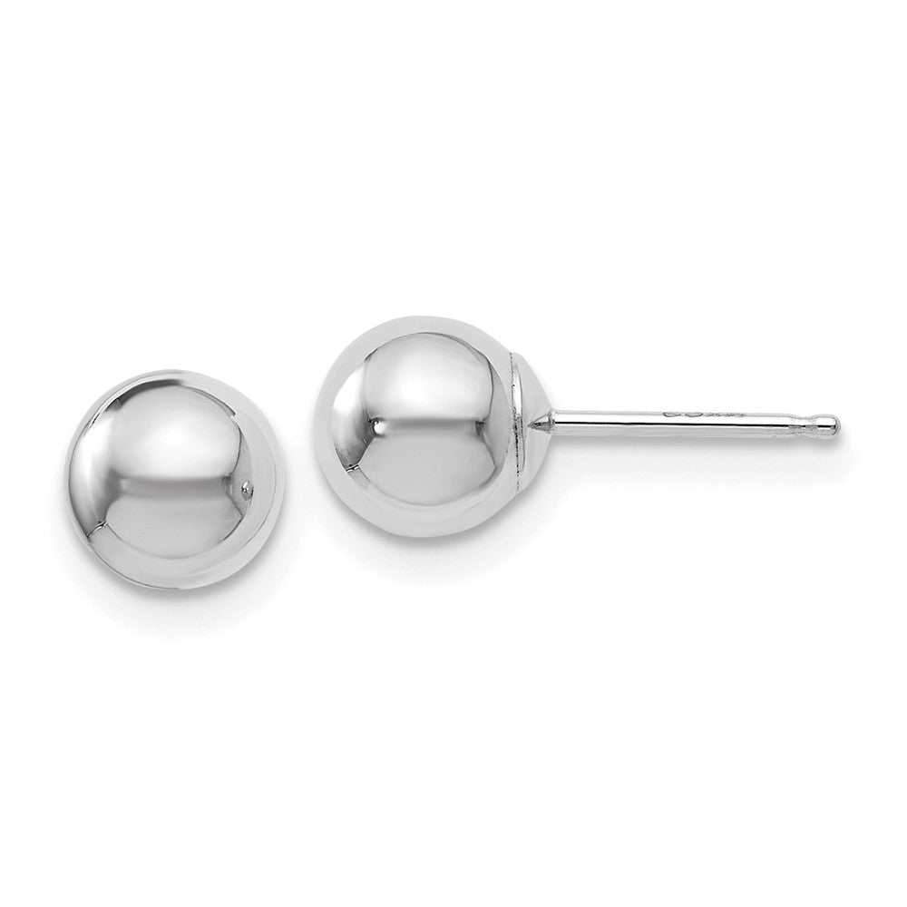 Polished;14K White gold;Post