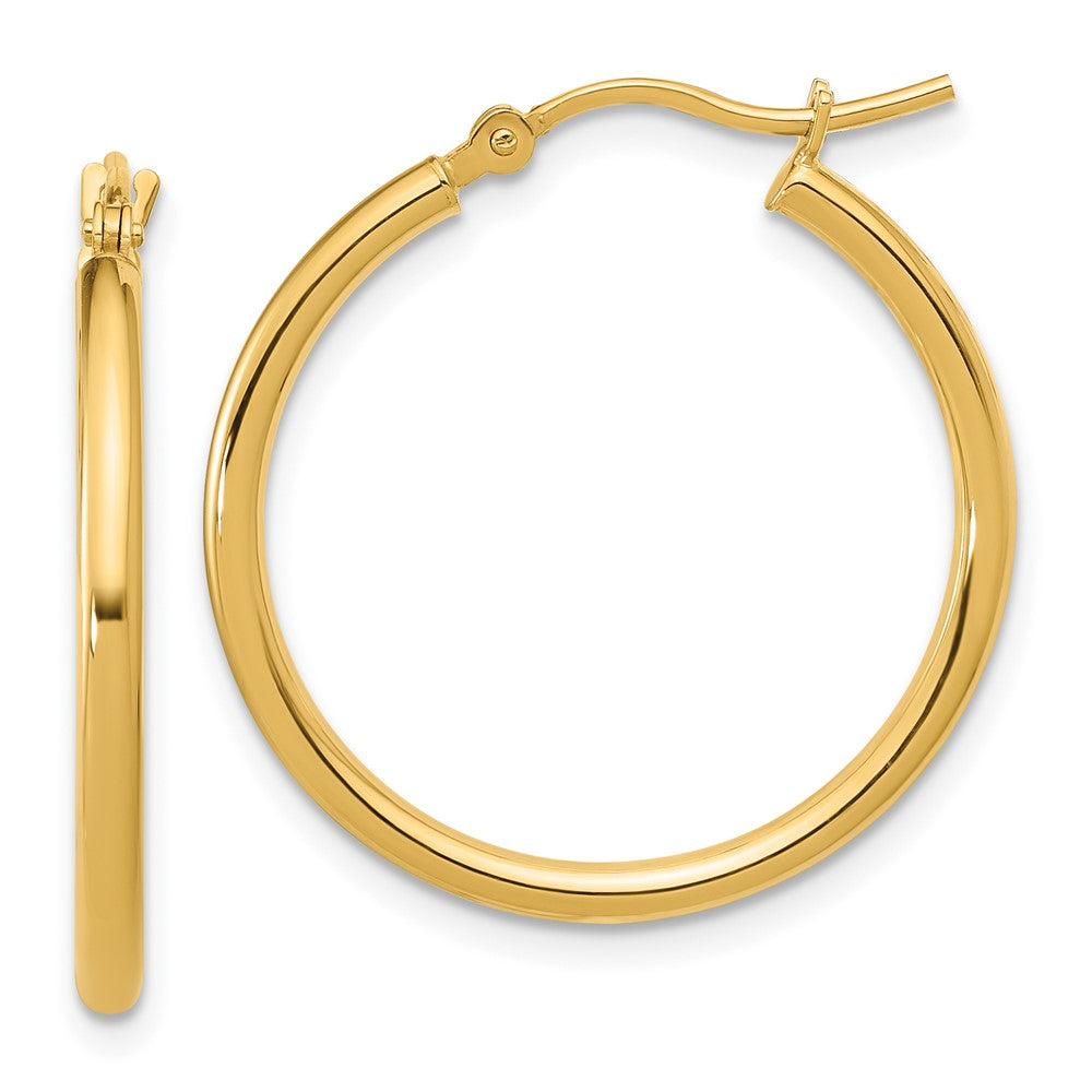 Polished;14k Yellow gold;Hinged post