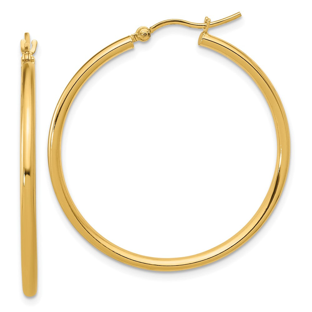 Polished;14k Yellow gold;Hinged post