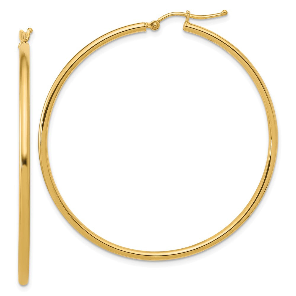 Polished;14k Yellow gold;Hinged post