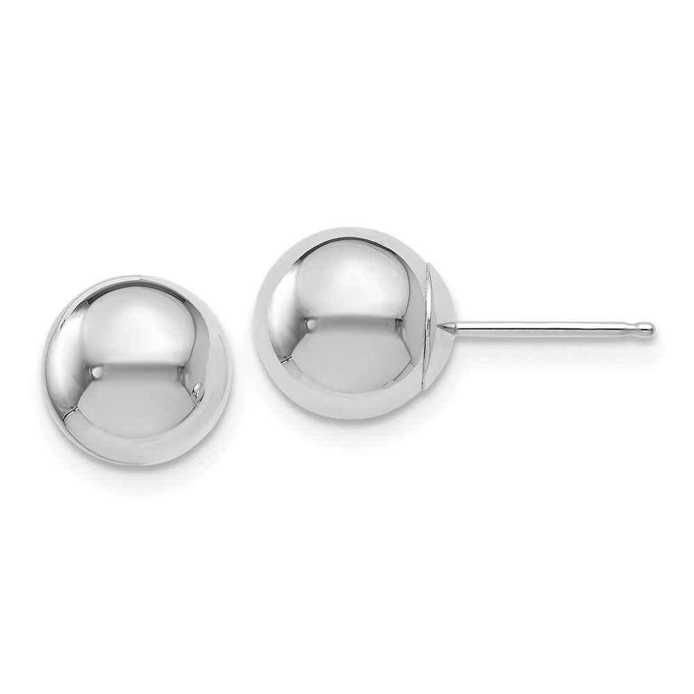 Polished;14K White gold;Post