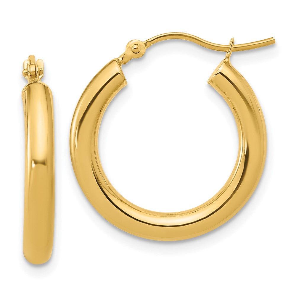 Polished;14k Yellow gold;Hinged post