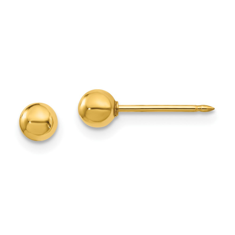 Polished;Hollow;Post;18k Yellow gold