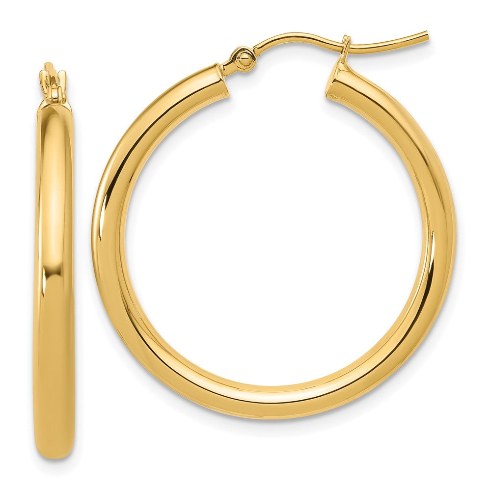 Polished;14k Yellow gold;Hinged post