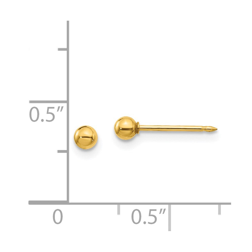 Inverness 18k 3mm Ball Post Earrings