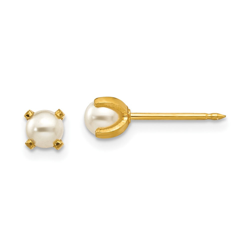 Polished;Post;Simulated;18k Yellow gold