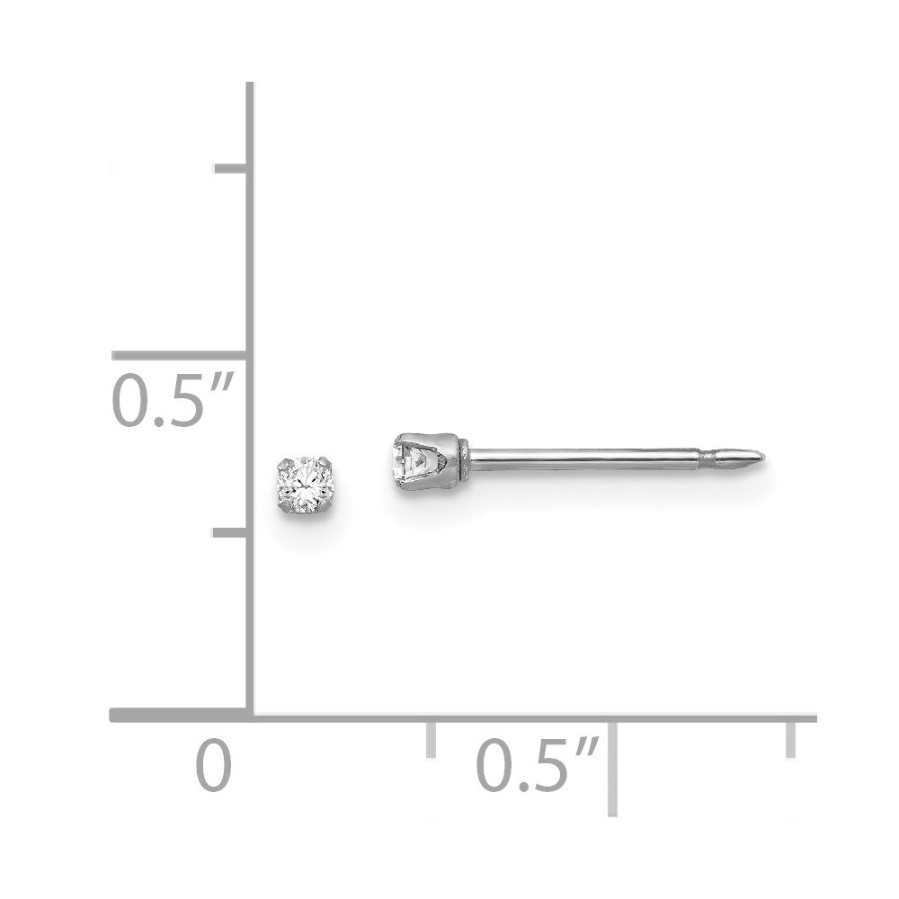 Inverness 18k White Gold 2mm CZ Earrings