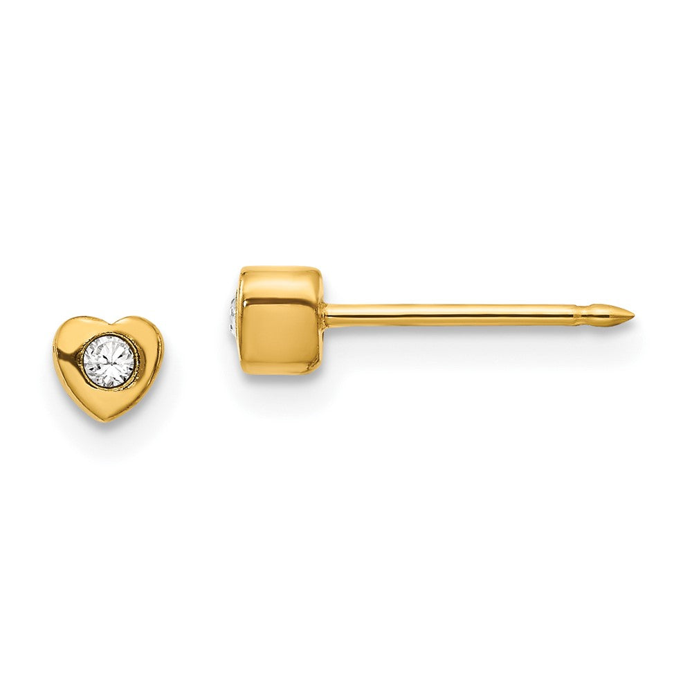 Polished;Post;Crystal;24k gold-plated