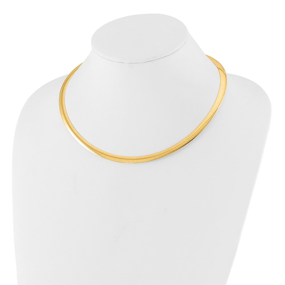 14K 6mm Two-tone Reversible Omega Necklace