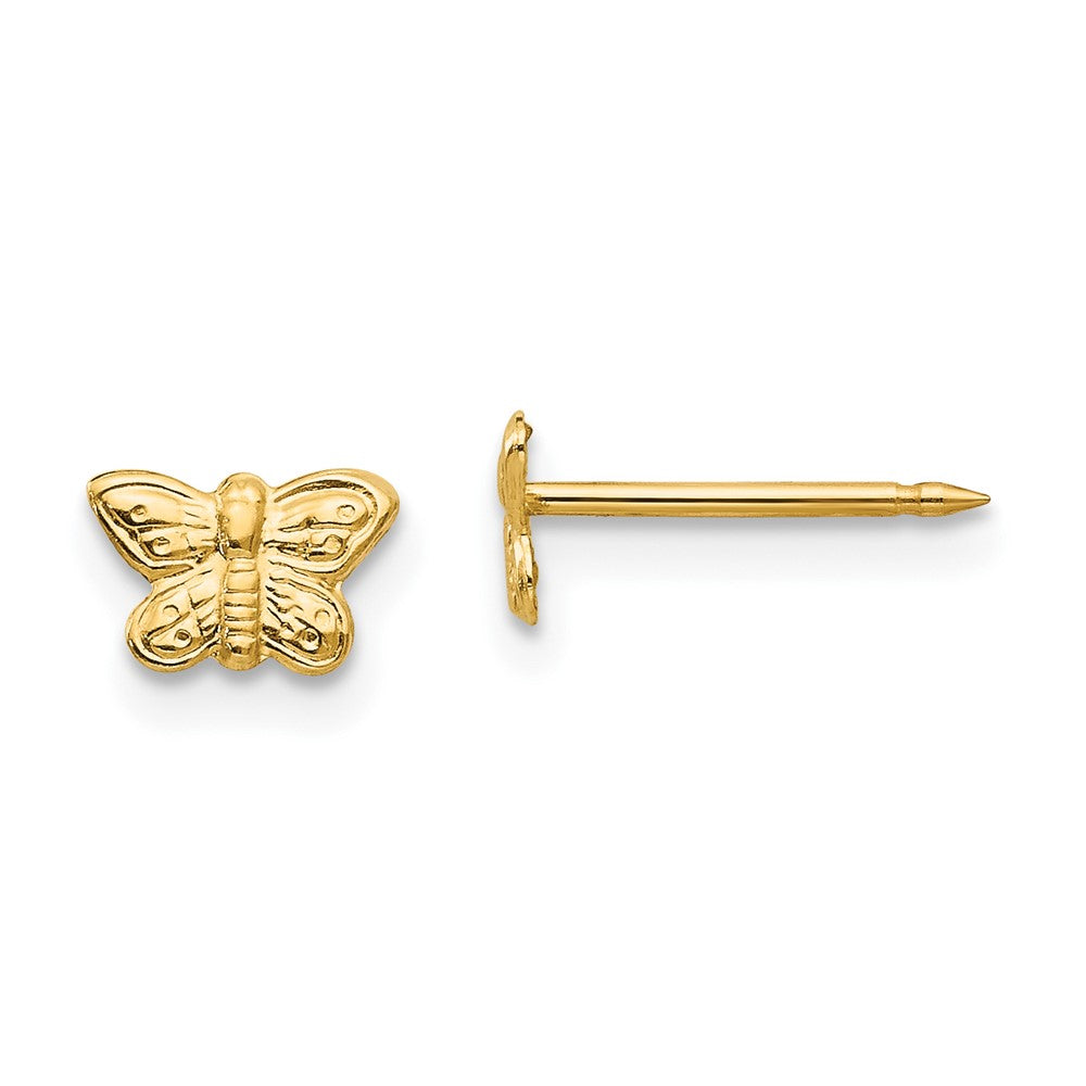 Polished;14k Yellow gold;Post