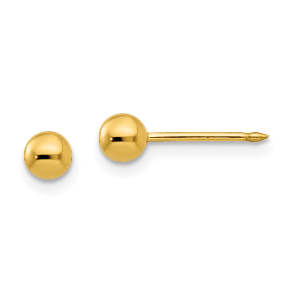 Polished;14k Yellow gold;Hollow;Post