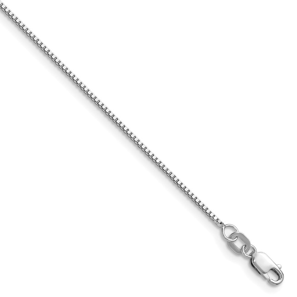 Polished;14K White gold;Lobster;Box chain