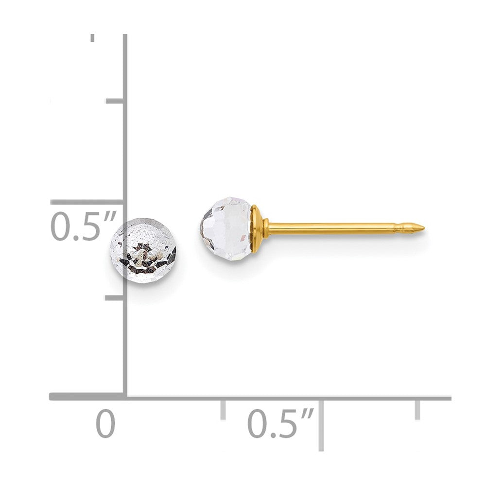 Inverness 14K Polished 4mm Crystal Faceted Ball Post Earrings