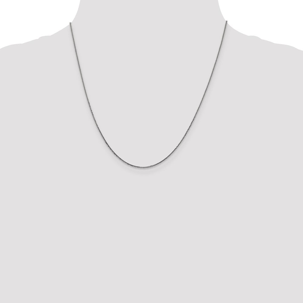 14K White Gold .8mm D/C Quadra Wheat Chain