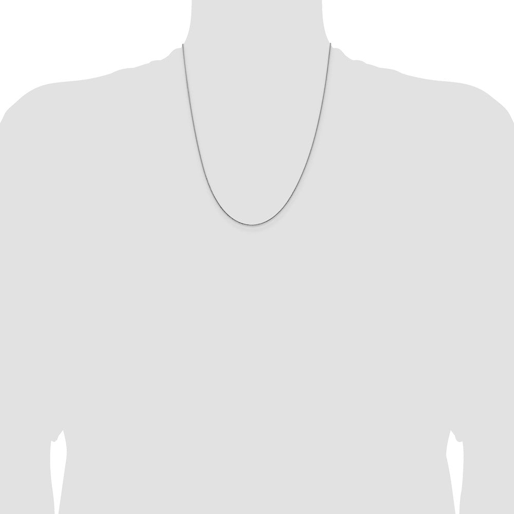 14K White Gold .8mm D/C Quadra Wheat Chain