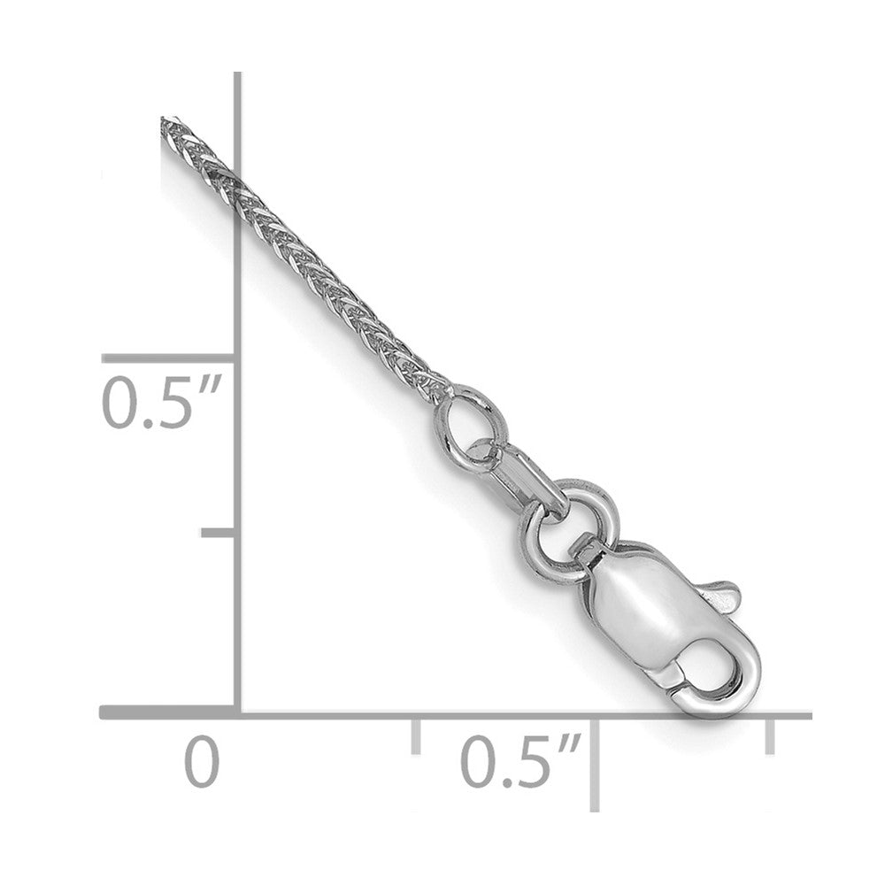 14K White Gold .8mm D/C Quadra Wheat Chain Anklet