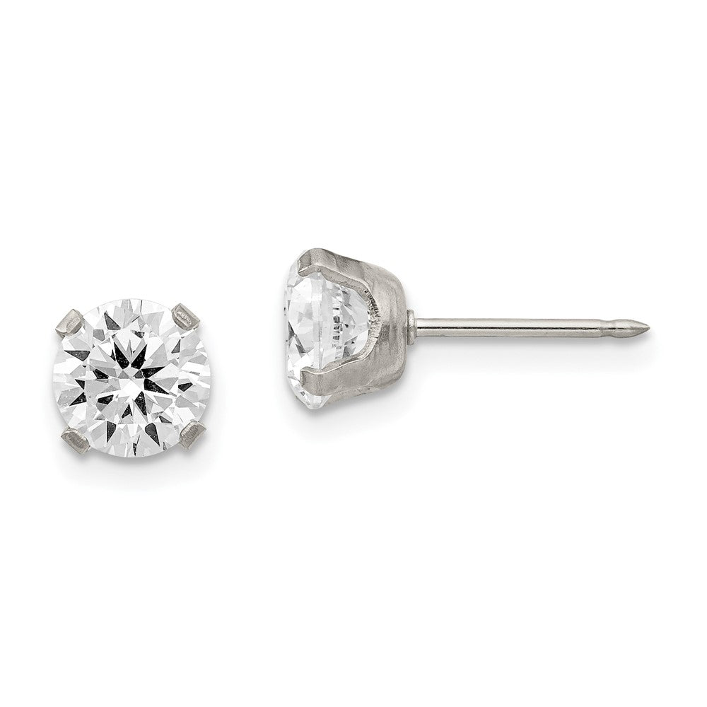 Polished;Post;CZ;Palladium-plated