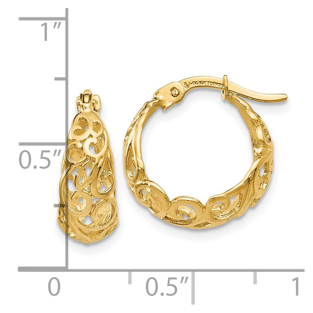 14K Polished Hinged Hoop Earrings