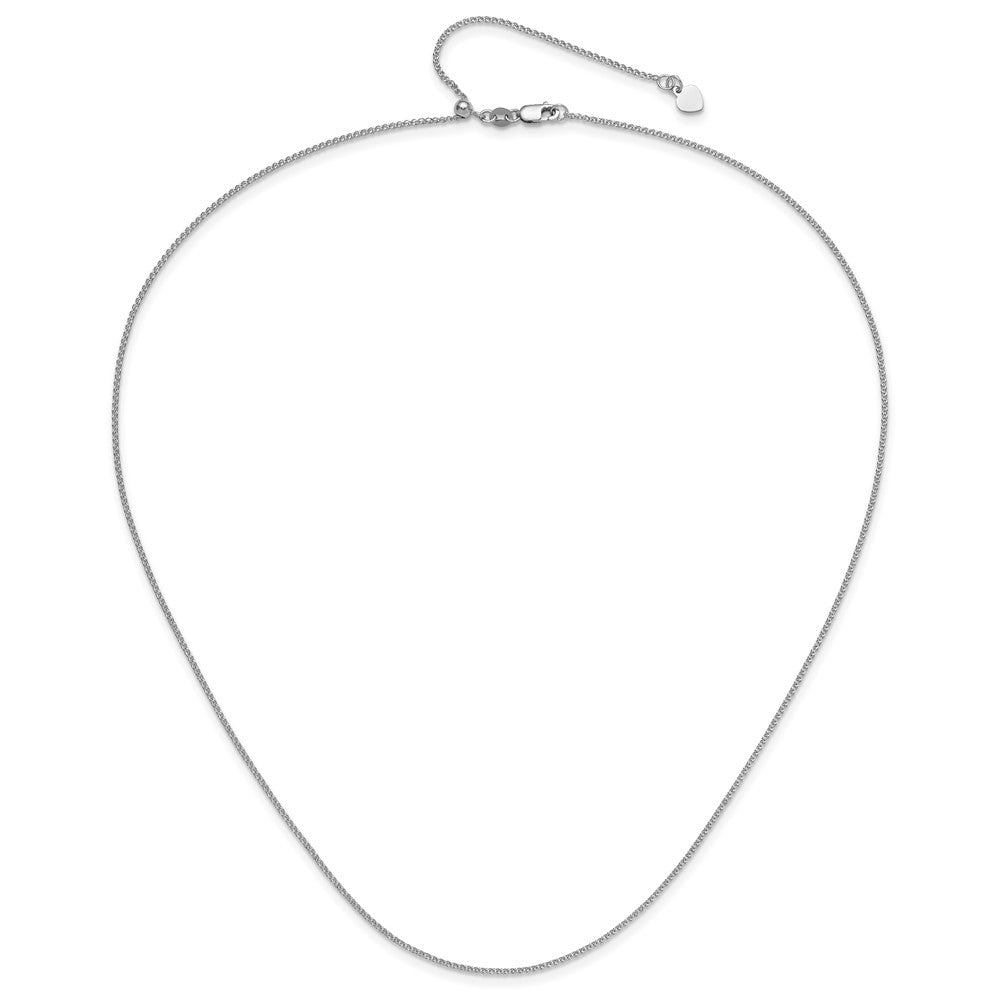 14K White Gold Adjustable 1.2 mm D/C Double Curb Chain