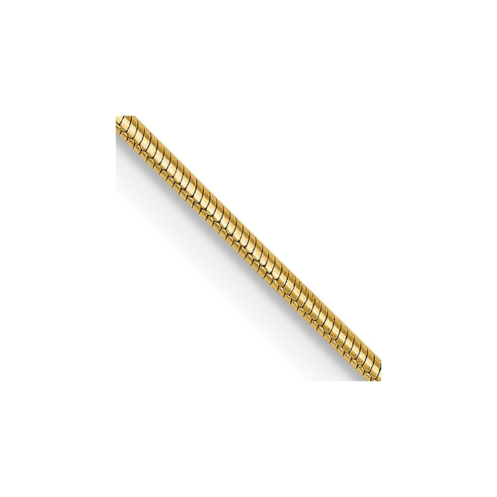 Solid;14k Yellow gold;Lobster;Round;Snake Chain