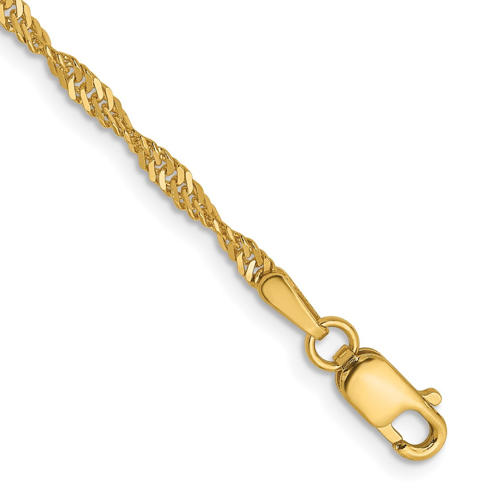 Diamond-cut;14k Yellow gold;Lobster