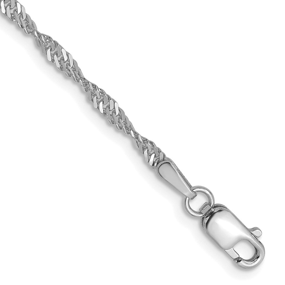 14K White gold;Lobster;Diamond Cut