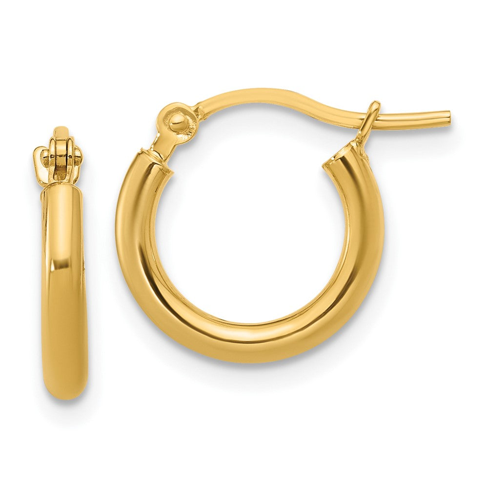 Polished;14k Yellow gold;Hinged post