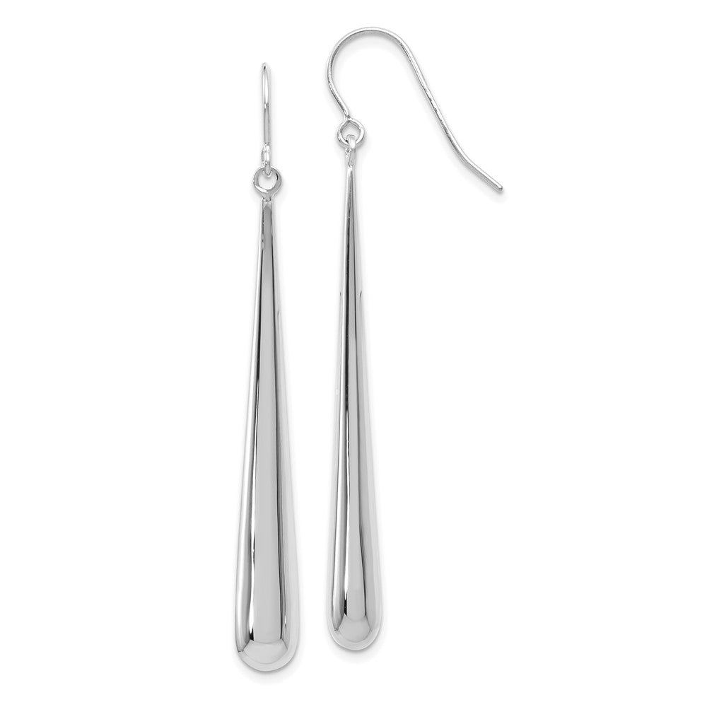 Polished;14K White gold;Shepherd hook;Dangle