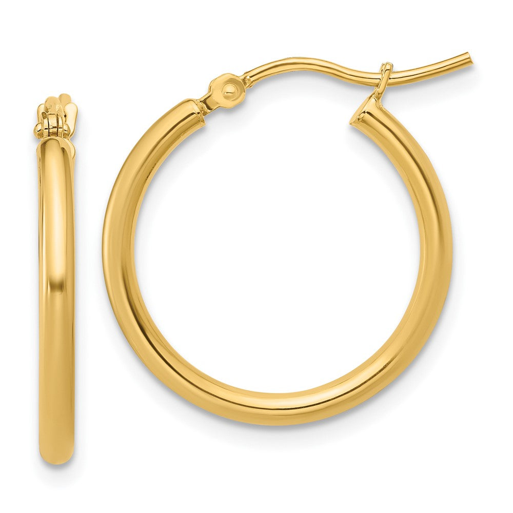 Polished;14k Yellow gold;Hinged post