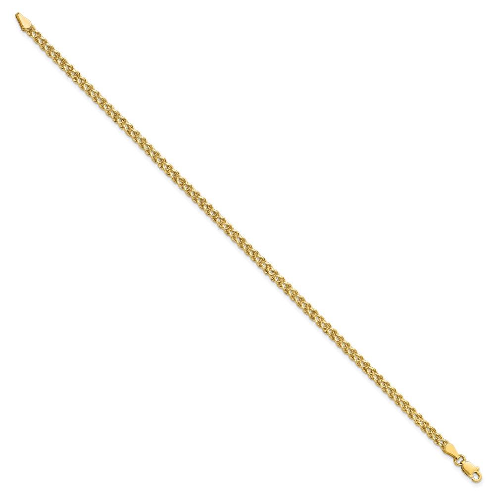 14K 3.0mm Wide Diamond-Cut Double Rope Chain