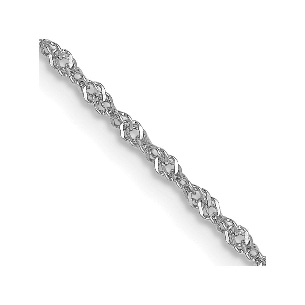 Solid;Polished;Spring Ring;10K White gold;16in Chain
