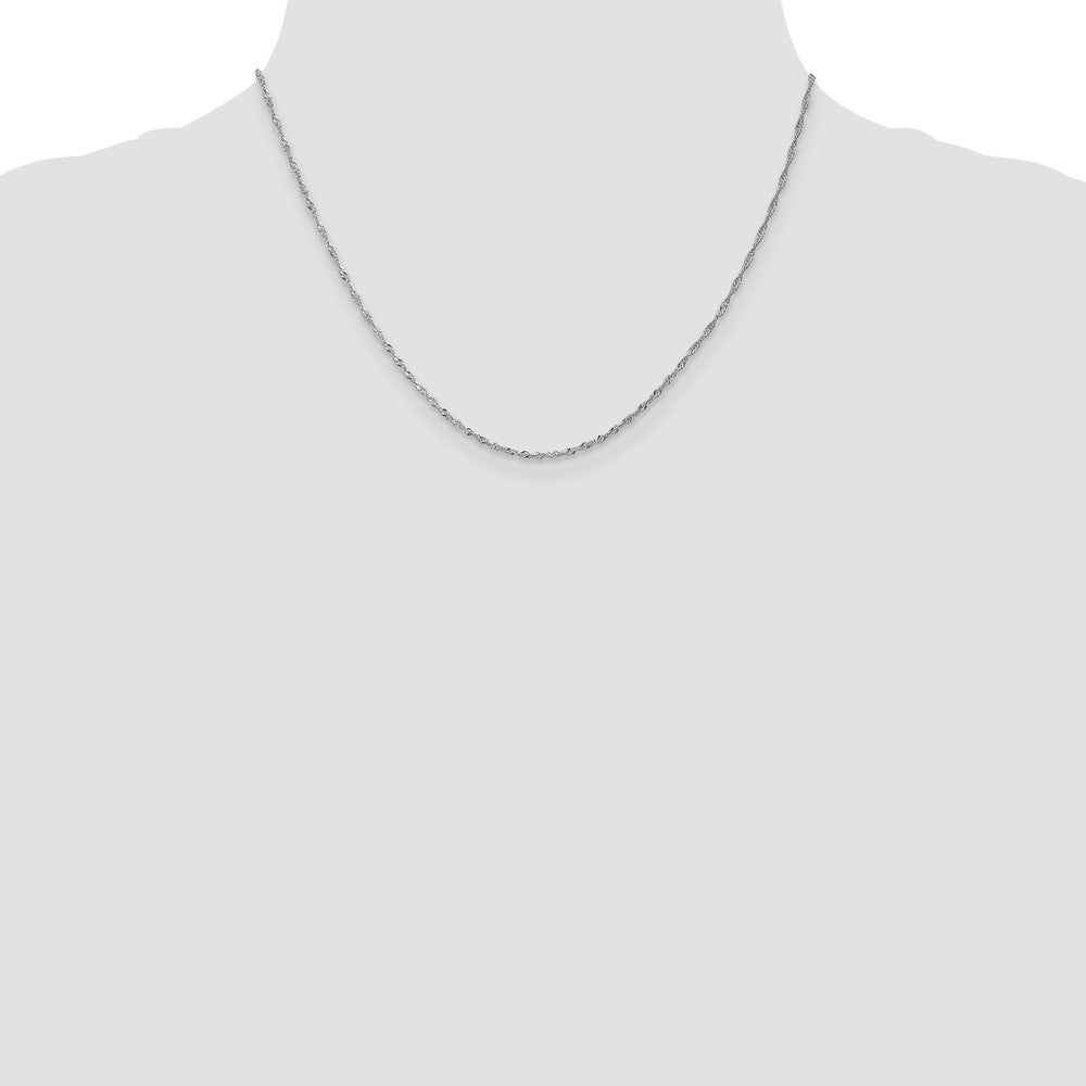 10K White Gold 1.3mm Singapore Chain