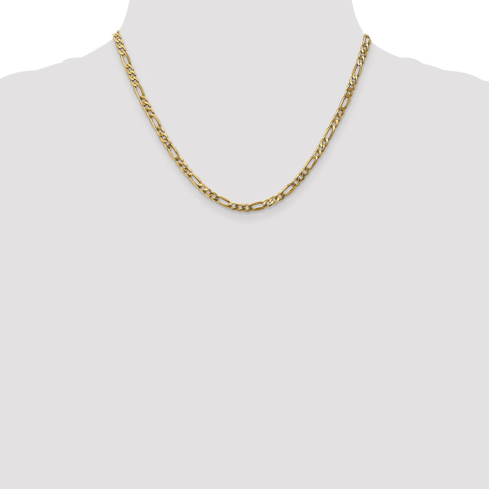 10k 4mm Flat Figaro Chain