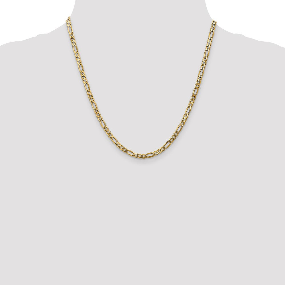 10k 4mm Flat Figaro Chain