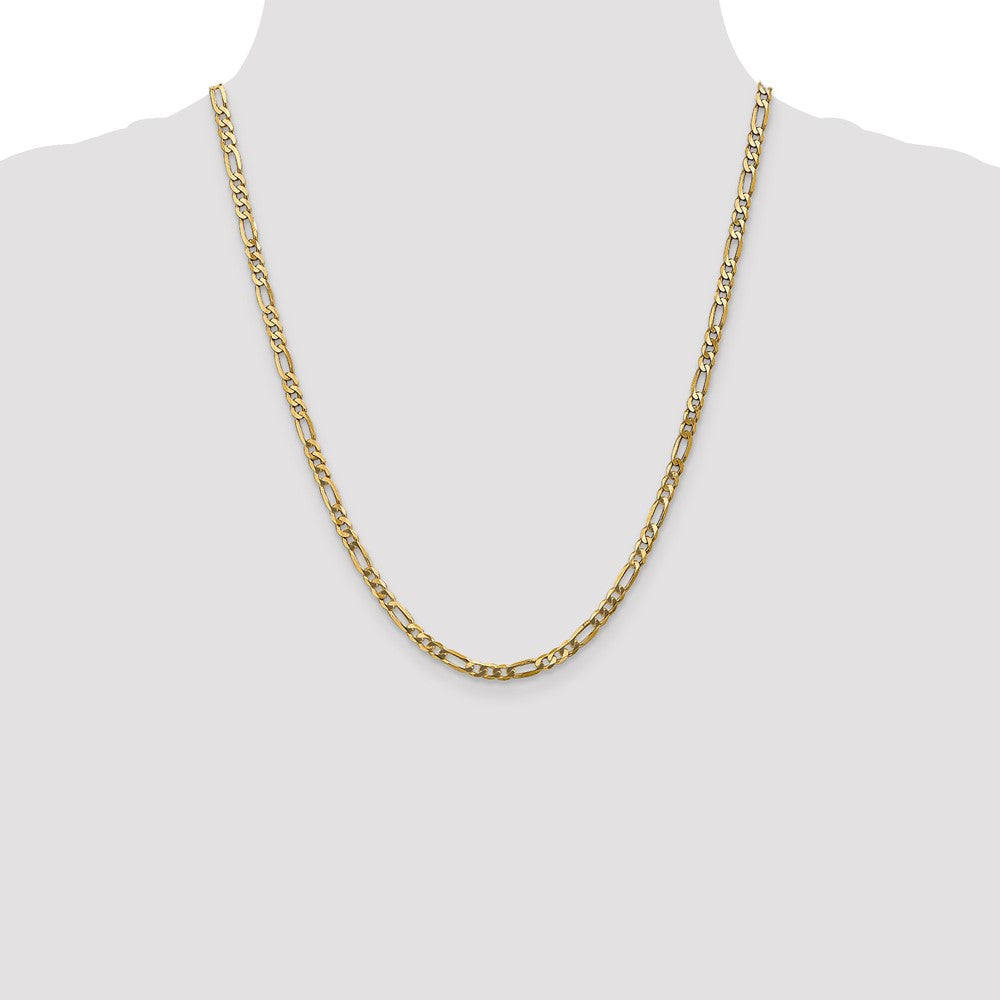 10k 4mm Flat Figaro Chain